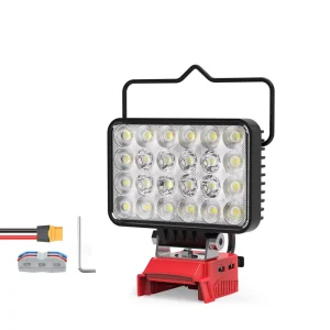 Outdoor 72W Cordless LED Work Light Compatible with Milwaukee 18V Battery Flood Lighting with USB and Type C Ports