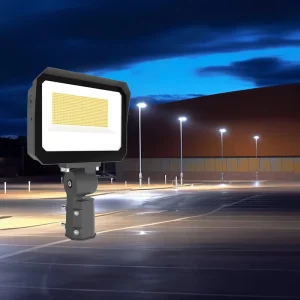 Outdoor LED Flood Light Slim Housing Security Lamp for Parking Lot Warehouse Yard Building Exterior and Driveway