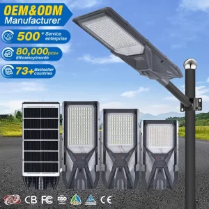 Outdoor Road Lighting Waterproof IP66 Streetlight 100W 200W 300W ABS SMD All in One Integrated LED Solar Street Lamp