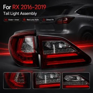 Outer LED Tail Light Assembly Red Anti-Yellow Lens Fit for Lexus RX300 RX350 RX450h
