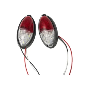 Oval Teardrop LED Side Marker Light Dual Color Trailer Clearance Indicator Lamp Waterproof Exterior Sidelight for Lorry