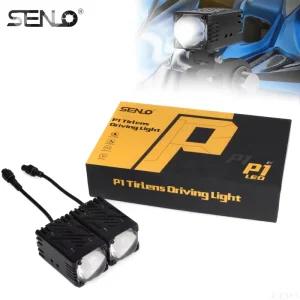 P1PLUS 8000LM 80W LED Headlight Conversion Kit HID Projector Lens Aluminum 1.6 Inch 6000K for Car Truck SUV Retrofit Upgrade