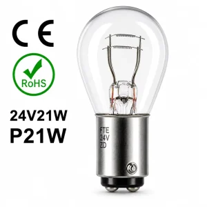P21 5W BAY15d 2057/7537 24V 21/5W Auto Brake Light Bulb Dual Filament Tail Signal Lamp CE RoHS Certified Manufacturer