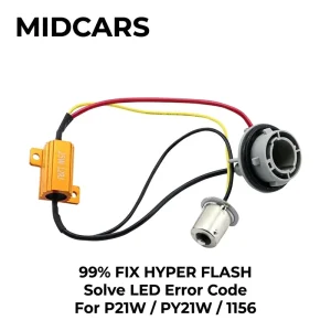 P21W LED Bulb Anti Hyper Flash Load Resistor Harness for PY21W 1156 Turn Signal Light Error Free Decoder Motorcycle Car