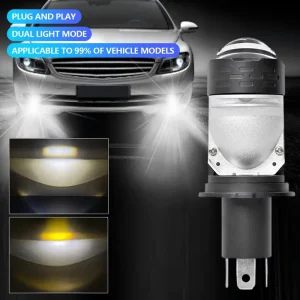 P5 54W LED Projector Lens LED Car Headlight Bulbs 6000k IP67 Turbo H4 STG PTF Dual High Low Beam Fitment Plug&Play