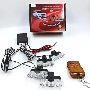 P990 4×2 LED Car Emergency Strobe Light 12V Red Blue Color Car Grille Flashing Light Front Lamp Use with Wireless Remote