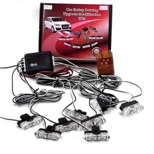 P990 8×2 LED Car Emergency Strobe Light 12V Red Blue Color Car Grille Flashing Light Front Lamp with Wireless Remote