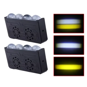 POPNOW Auto Spotlights 3000K 6000K White Yellow Lights Car Auxiliary Lighting Four Lens Grille Lights