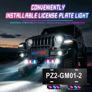PZ2 GM01 2 200W 6000K 60000LM Auxiliary Lights LED Projector Lens Plate License Lights Demon Eyes IP68 Waterproof Lamp