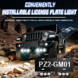 PZ2 GM01 56000LM 6000K High Brightness Led Projector Lens Plate License Light 3570 Chip IP68 Waterproof Auxiliary Lights