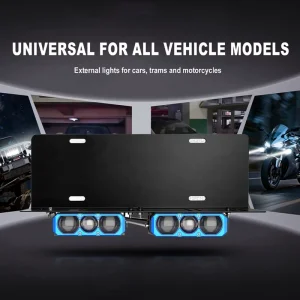 PZ2 GM02 210W 6000K 60000LM LED Projector Lens Auxiliary Lights Plate License Lights IP68 Waterproof Car Accessories Kit