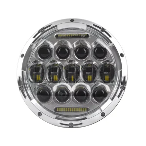 Pair 150W Round Black Chrome High Low Beam 7inch Sealed LED Work Head Lights Offroad Motorcycle Retro Classic Vehicles 12V