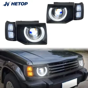Pajero Headlights V32 Modified DRL LED Upgrade Defender Style Front Head Lamp Plug and Play for Mitsubishi