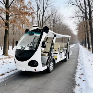 Panda Shape Electric Sightseeing Bus 14 Seats for Theme Park Zoo Resort Tourist Shuttle 200KM Range