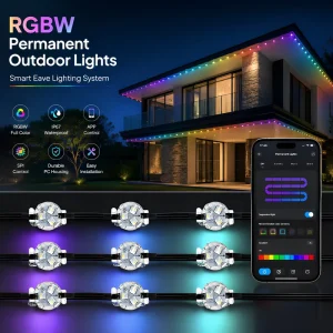 Permanent Outdoor Lighting UL CE FCC ROHS 30mm Rgbw Led pixel Puck Light Ucs2904 Christmas Holiday House Eaves Soffit Lighting