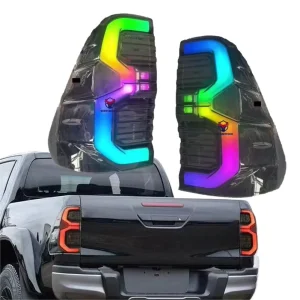 Pickup Truck Body Conversion Kit Lighting Systems LED Flowing Flash Taillight RGB Colorful Rear Lamp for Hilux Revo