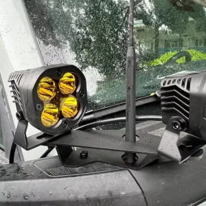Pillar Mount LED Light Extender Plate Bracket Windshield Cube Dual Ditch Light Brackets for Bronco Aluminum High Carbon