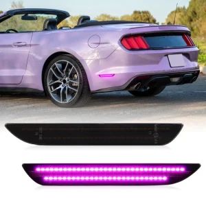 Pink Blue Red LED Rear Indicator Lights for Ford Mustang 2PCS Bumper Fender Flare Reflector White Side Marker Lamp