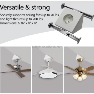 Plastic Ceiling Fan Mounting Bracket Kit with Adjustable Angle for Sloped Ceilings ETL Certified Indoor Use