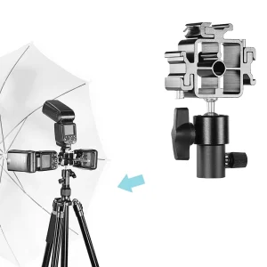 Plastic & Metal Photography Studio Flash Bracket Light Stand with 360 Degree Rotating Tripod Mount for Camera