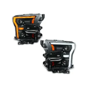 Plug and Play LED Headlamp Front Lamp Headlights White Amber DRL Dual Assembly Suitable for Ford F150 Raptor F 150