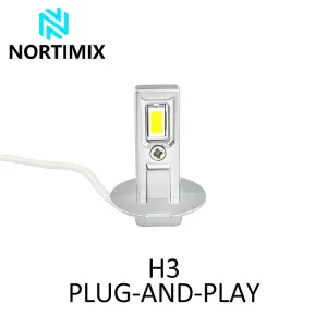 Plug and Play LED Headlight Bulb H1 H3 H4 High Low Beam Auto Car Headlamp 6000K Super Bright Automotive LED Headlights
