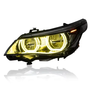 Plug and Play M5 Style Dual Color Angel Eyes Headlight for BMW 5 Series E60 Direct Fit Upgrade Replacement