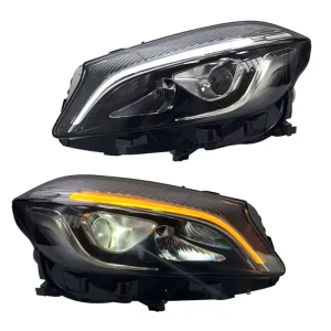 Plug and Play Modified LED Lens Headlight Assembly for Mercedes Benz A-class W176 Multicolor Daytime Running Lights