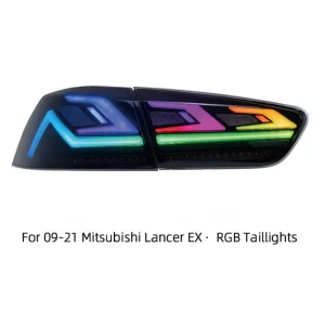 Plug and Play RGB Brake Back Light DRL Sequential Turn Signal LED Tail Light Assembly for Mitsubishi Lancer EX