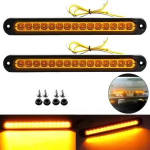 Plug-and-Play Universal 12V 24V 15 LED Car Turn Signal Light Truck Trailer Side Marker Indicator