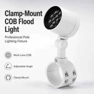 Pole Clamp Bracket Mount COB LED Spotlight Adjustable Angle 3W 6W 9W 12W 24W 40W 70W Park Landscape Lighting