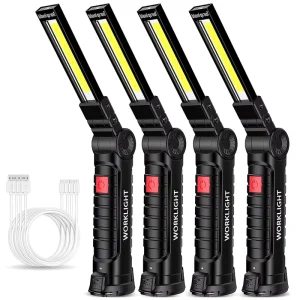 Portable 360 Degree Rotate COB Car Repair Emergency Folding Camping Lanterns LED Rechargeable Work Light with Magnet Base
