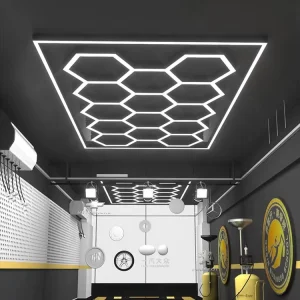 Portable Bright AC Powered Hexagon Honeycomb LED Working Light IP55 Waterproof Workshop & Garage Detailing Lighting