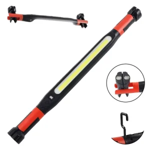 Portable LED Work Light ABS IP55 Rechargeable 2 Magnetic Base 360 Rotating Hook Clamp Workshop Garage Automotive Job Site