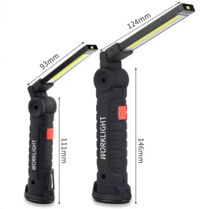 Portable Magnetic Led Work Light Car Repair Emergency 360 Degree Rotate Cob Rechargeable Torch Foldable Working Lamp