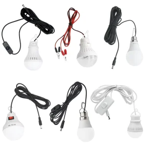Portable USB 5V 12V 5W 7W 9W 12W 12 Volt DC Energy Saving LED Bulbs for Camping Fishing Solar Hunting Emergency Clip Light Bulb