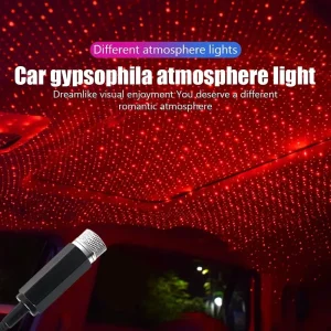 Portable USB Star Projector Lamp Car Interior Night Light Red Blue IPx4 Waterproof Mini Car Roof Light