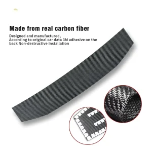 Premium Dry Carbon Fiber Rear Trunk Trim Cover Anti-UV Tailgate Protective Panel Customizable Non-Destructive Overlay