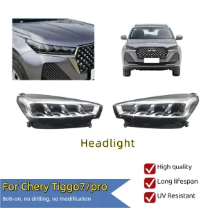Premium Front Headlight Assembly Left Right for Chery Tiggo 7 Auto LED Headlamp Replacement Lighting 605000199AA 605000200AA