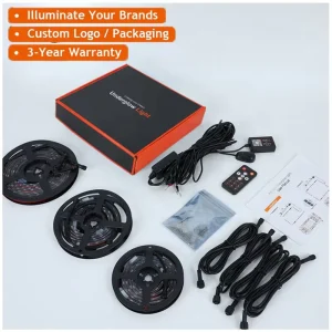 Pro Under Glow IP68 Waterproof Flowing RGBIC Underbody LED Car 6 Pcs Chasing Underglow Light Kit for Car