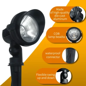 Professional Grade 6W LED Landscape Spot Light Aluminum IP65 Waterproof 24V Warm White Garden Lighting for Pathway