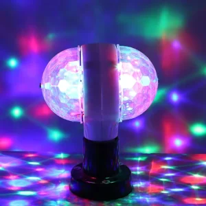 Projector Bulbs Lamps Crystal Double headed Dj Magic Ball Light Bulb RGB Colorful Party Light for Home Stage