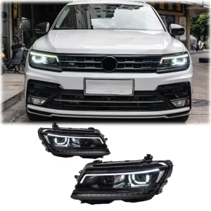 Projector LED Headlight Assembly for VW Tiguan L Headlights 12V 6000K DRL Dynamic Turn Signal Plug and Play Upgrade