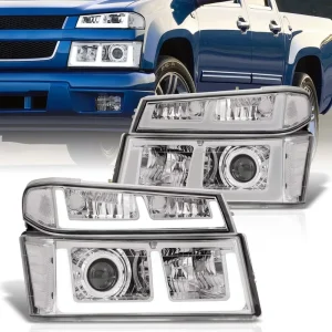 Projector Style Car Headlamp LED Headlight DRL Headlight Assembly Set Replacement for Chevy Colorado