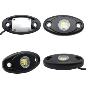 Pure White LED Rock Lights Kits with 4 Pods Lights 6000K for Off Road Truck Car ATV SUV Motorcycle Under Body Glow Light Lamp