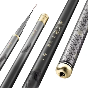 Q018 LongZhanJiSan 4H 3.6m 3.9m 4.5m 4.8m 5.4m 6.3m 7.2m 8.1m Carbon Fiber Multi-Section Hard Medium Fast Action Fishing Rod