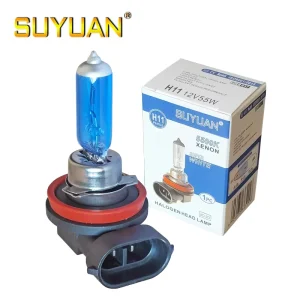 Quartz Glass Cold White 12V 55W H11 Halogen Auto Bulb With 400+ Hours Lifespan