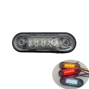 Quick Fit 4LED Clearance Lens Side Marker Light 12 V 24 V Amber Red White Position Lamp Outline Truck Trailer Clearance