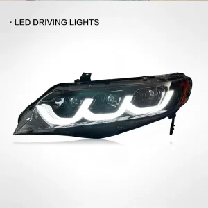 REAL F114 LED Projector Headlight Assembly Daytime Running Light 12V 6000 lm 6000K for Front Lamp