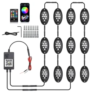 RGB 36LED Fog Light Rock Lights Green Blue Red Amber White LED 12V UTV Offroad Truck F150 for off Road Accessories